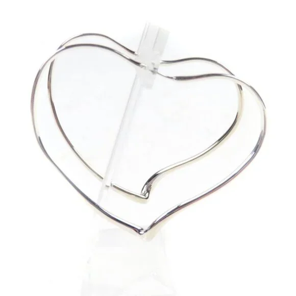 Tiffany & Co Elsa Peretti Open Heart Hoop Earrings Large AG 925